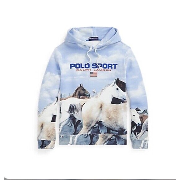 Polo Ralph Lauren Mens size M Sport Wild Horses Stadium Sportsman Hoodie NWT - Picture 1 of 8